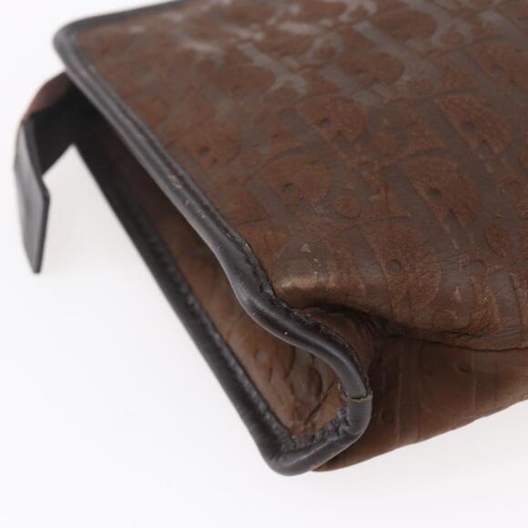 Christian Dior Trotter Canvas Clutch Bag Brown Auth 148875